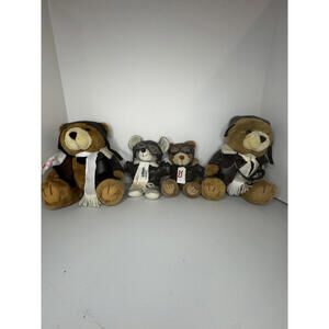 Steven Smith Stuffed Bear Plush Toy LOT with Aviator Outfits and Scarfs